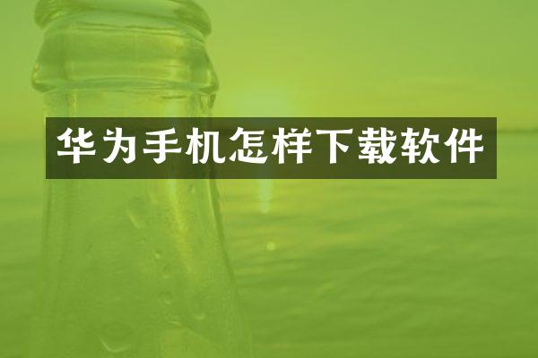 华为手机怎样下载软件