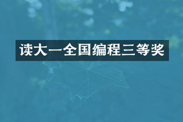 读大一全国编程三等奖