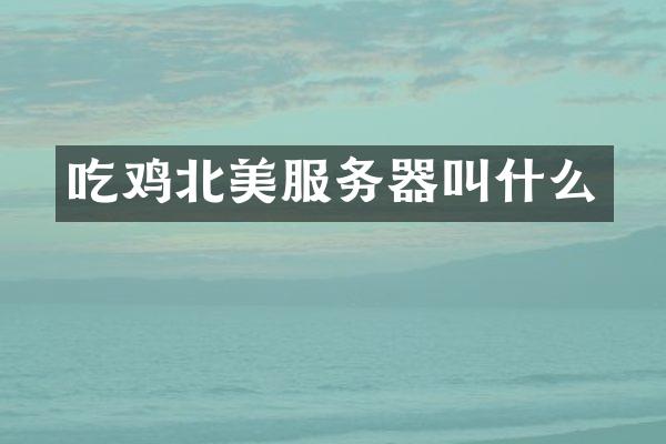 吃鸡北美服务器叫什么
