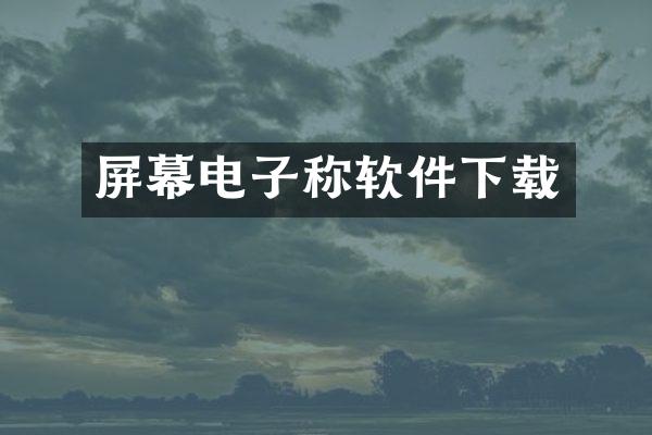 屏幕电子称软件下载