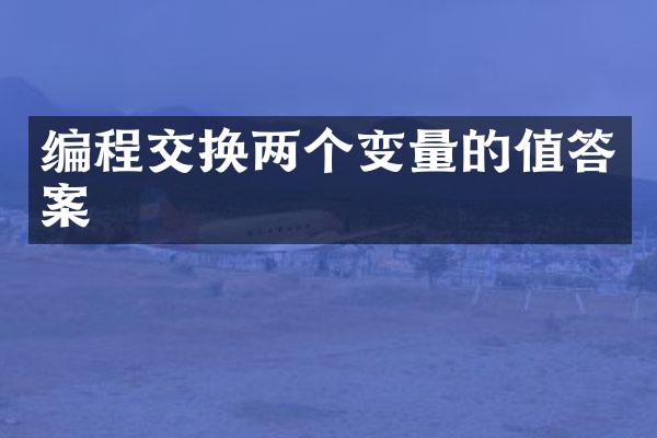 编程交换两个变量的值答案