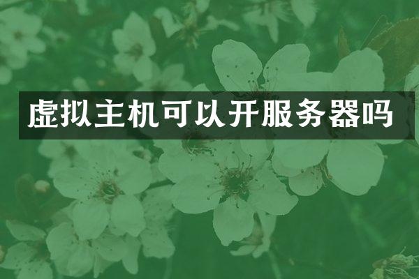 虚拟主机可以开服务器吗