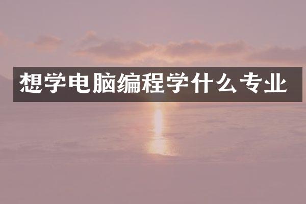 想学电脑编程学什么专业