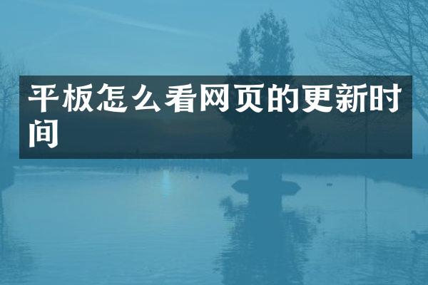 平板怎么看网页的更新时间