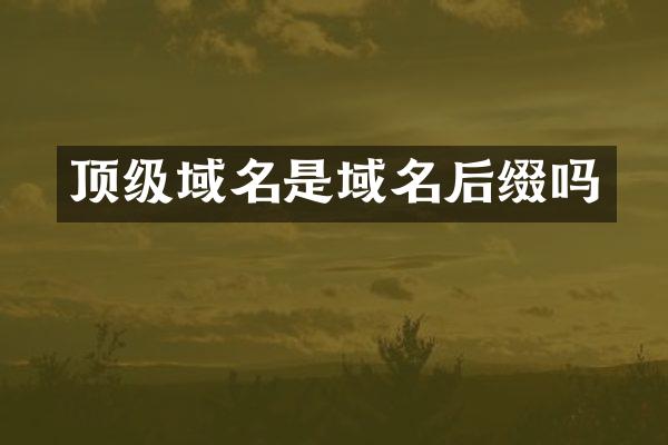 顶级域名是域名后缀吗