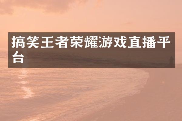 搞笑王者荣耀游戏直播平台