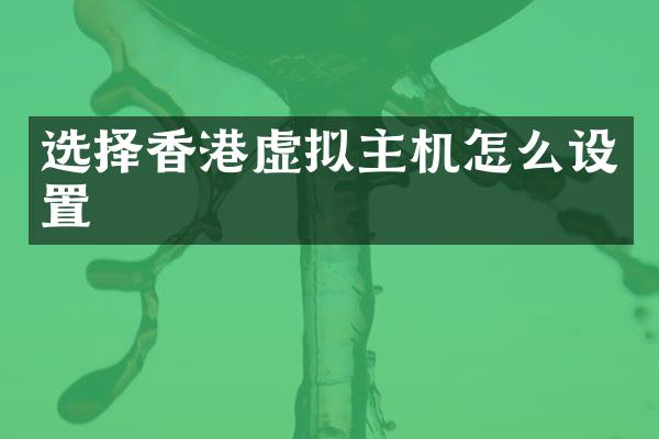 选择香港虚拟主机怎么设置