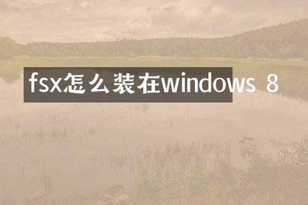 fsx怎么装在windows 8
