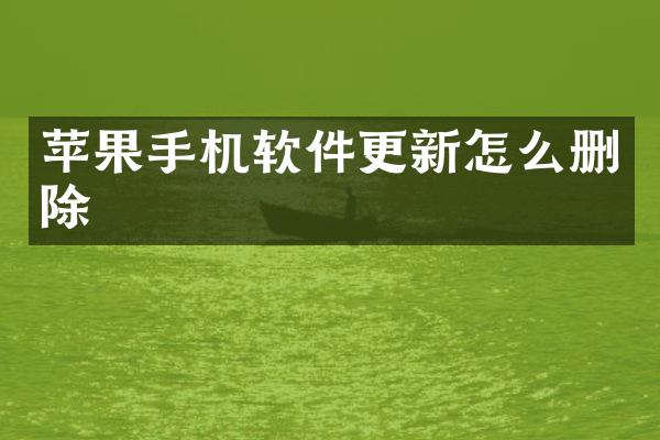 苹果手机软件更新怎么删除