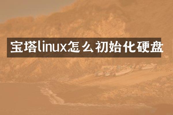宝塔linux怎么初始化硬盘
