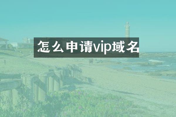 怎么申请vip域名