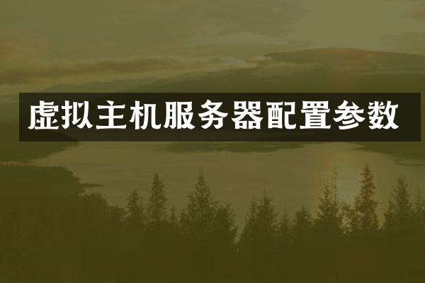 虚拟主机服务器配置参数
