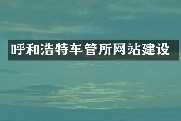 呼和浩特车管所网站建设