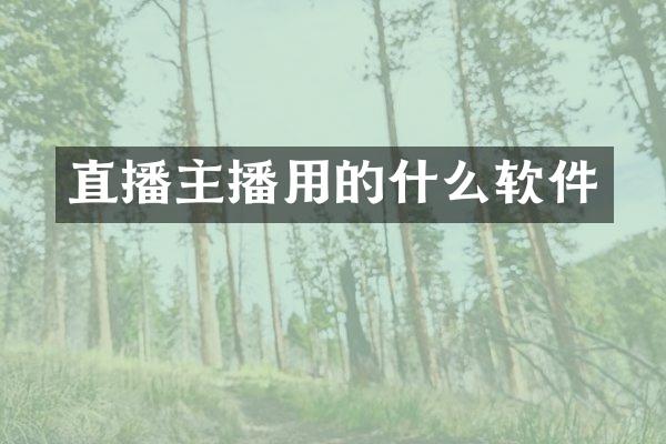 直播主播用的什么软件