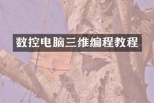 数控电脑三维编程教程