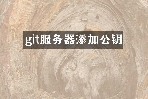 git服务器添加公钥