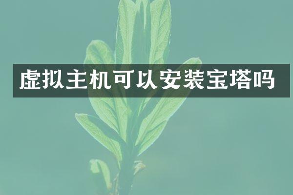 虚拟主机可以安装宝塔吗