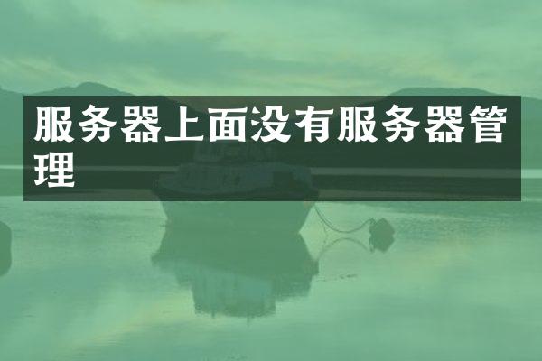 服务器上面没有服务器管理