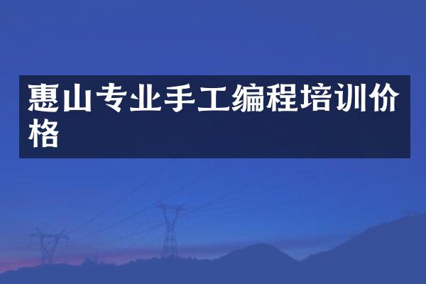 惠山专业手工编程培训价格