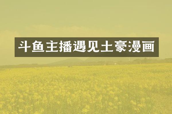 斗鱼主播遇见土豪漫画