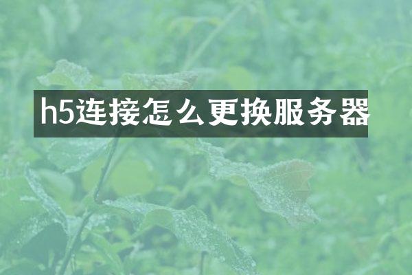 h5连接怎么更换服务器