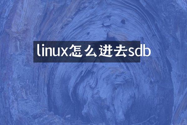 linux怎么进去sdb