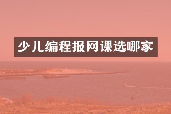 少儿编程报网课选哪家