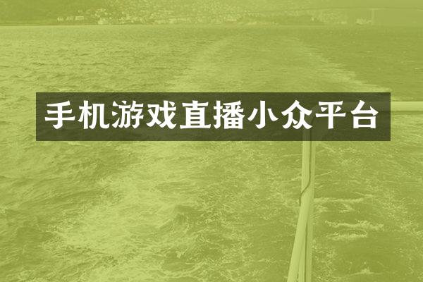 手机游戏直播小众平台