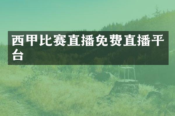 西甲比赛直播免费直播平台
