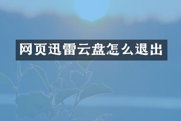 网页迅雷云盘怎么退出