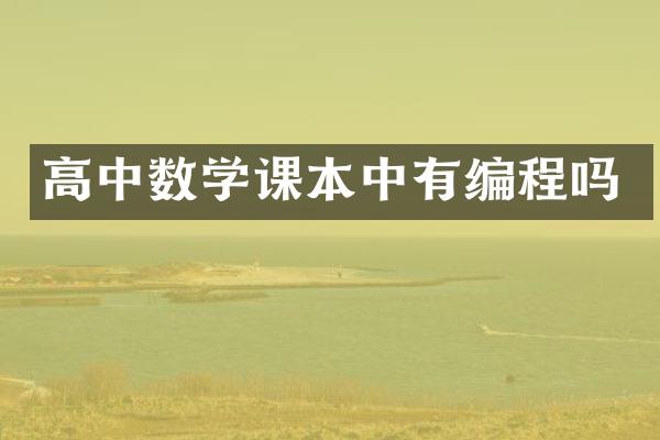 高中数学课本中有编程吗