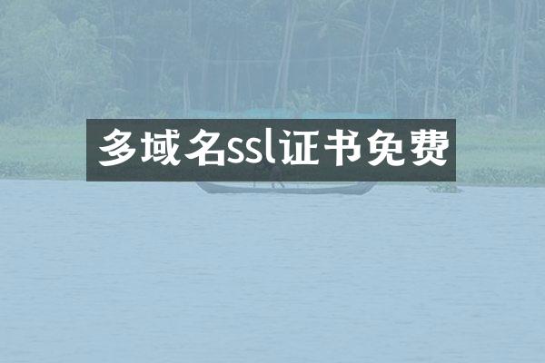 多域名ssl证书免费