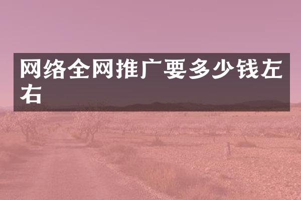 网络全网推广要多少钱左右