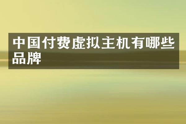 中国付费虚拟主机有哪些品牌