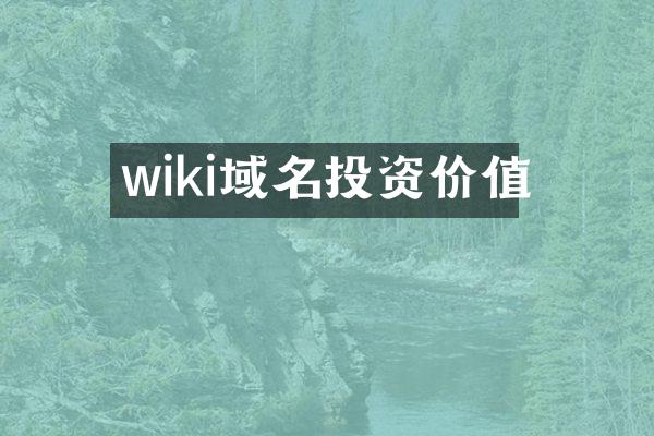 wiki域名投资价值