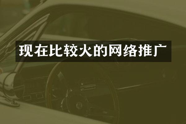 现在比较火的网络推广
