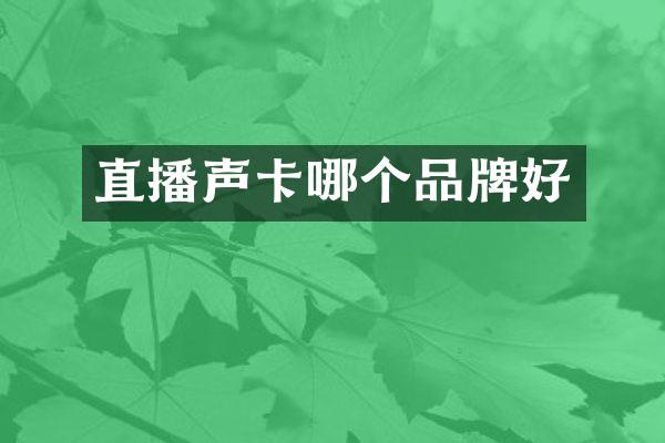 直播声卡哪个品牌好