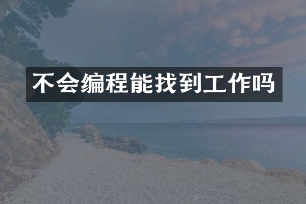 不会编程能找到工作吗