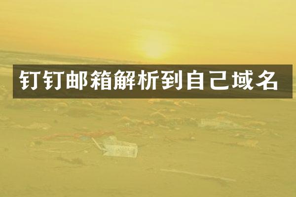 钉钉邮箱解析到自己域名