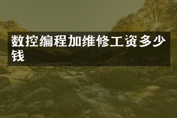 数控编程加维修工资多少钱