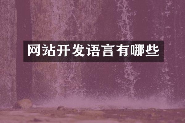 网站开发语言有哪些