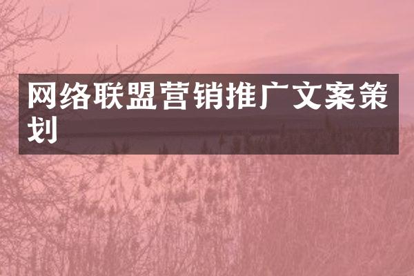 网络联盟营销推广文案策划