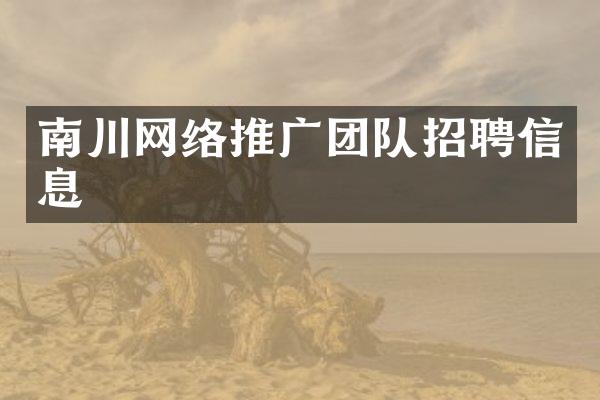 南川网络推广团队招聘信息
