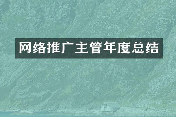 网络推广主管年度总结