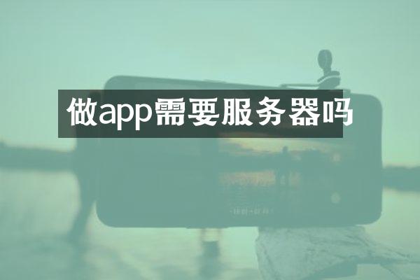 做app需要服务器吗