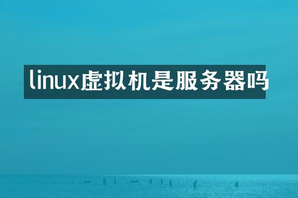 linux虚拟机是服务器吗