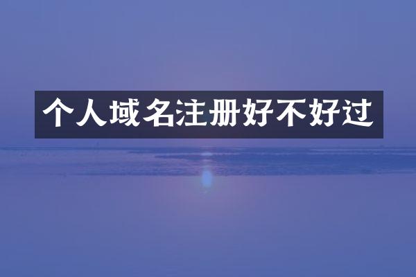 个人域名注册好不好过