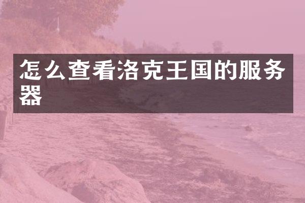 怎么查看洛克王国的服务器