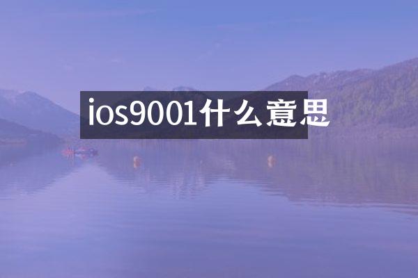 ios9001什么意思