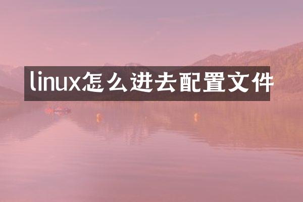 linux怎么进去配置文件